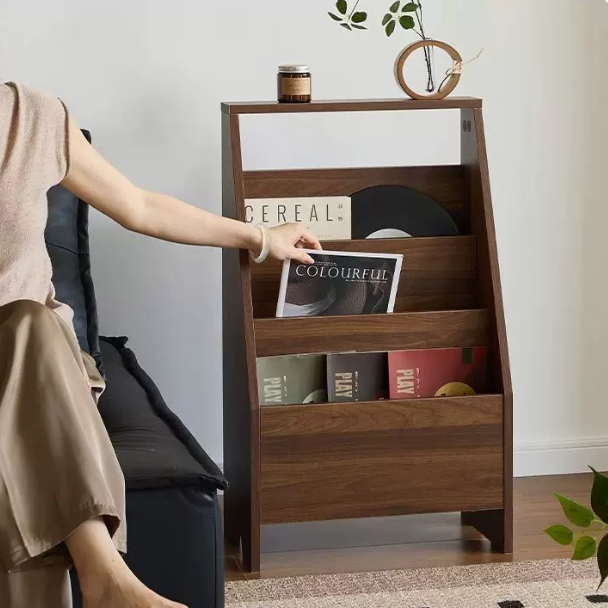 Contemporary Retro Rectangular Particle Board Bookshelves 3-Shelf For Home Office