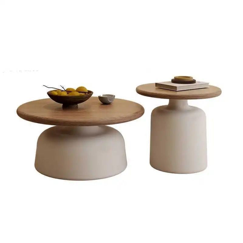 Contemporary Nordic Round MDF Carbon Steel Coffee Table 1-Tier For Living Room