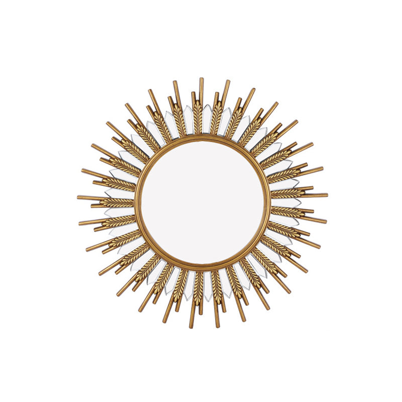 Modern Art Deco Polyurethane Glass Sunflower-shaped Wall Mirror For Living Room & Bathroom