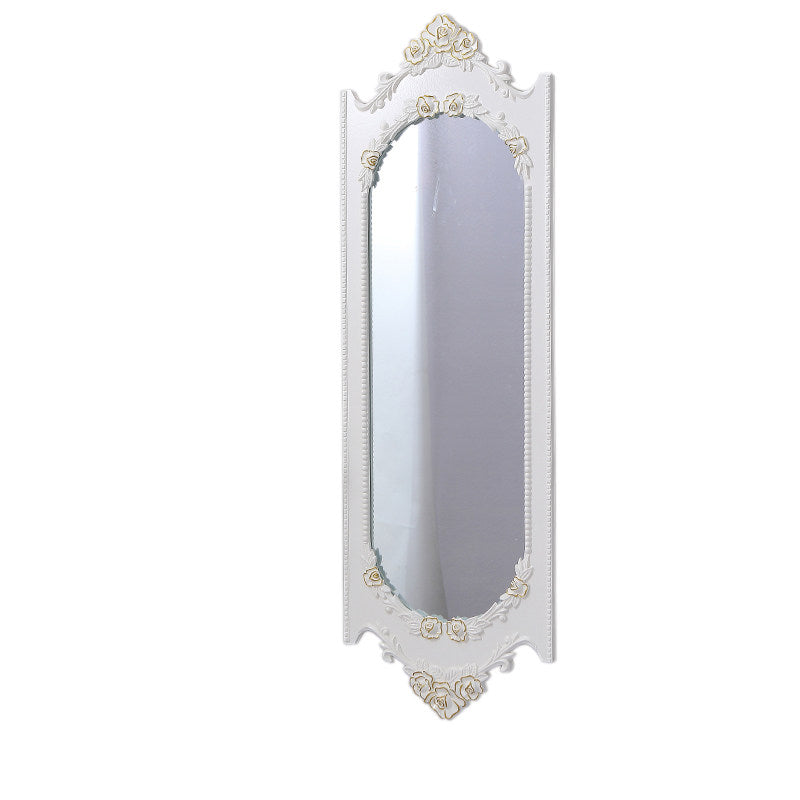 Traditional European MDF Resin Glass Oval Wall Mirror For Bedroom & Living Room