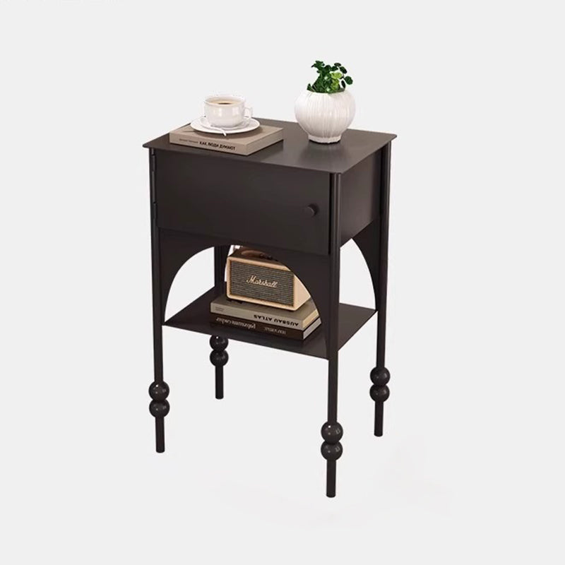 Modern Minimalist Rectangular Arched High-Heel Design Iron Nightstand 1-Cabinet For Bedroom