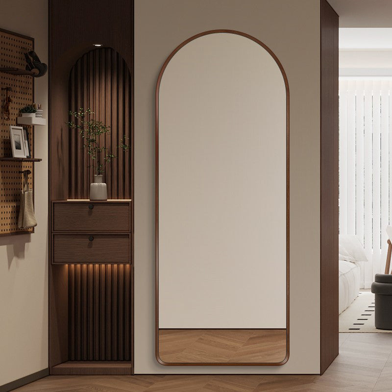Modern Luxury Arched HD Silver Mirror Aluminum Alloy Full-Length Wall Mirror For Bedroom