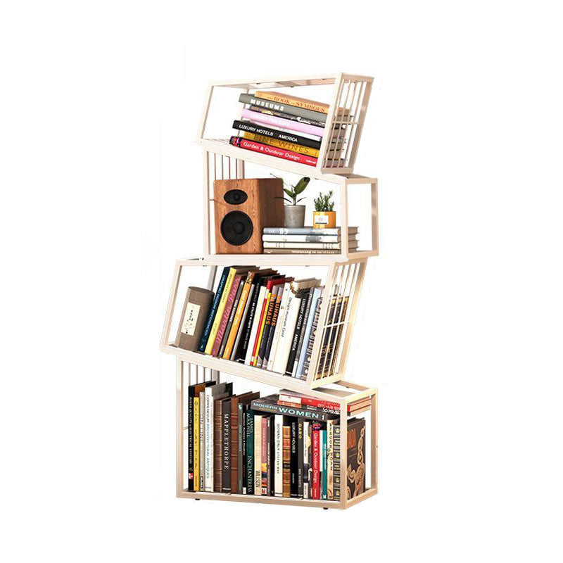 Contemporary Nordic Square Frame Full Iron Storage Cabinets Bookshelf 3/4/5 - Tier For Living Room