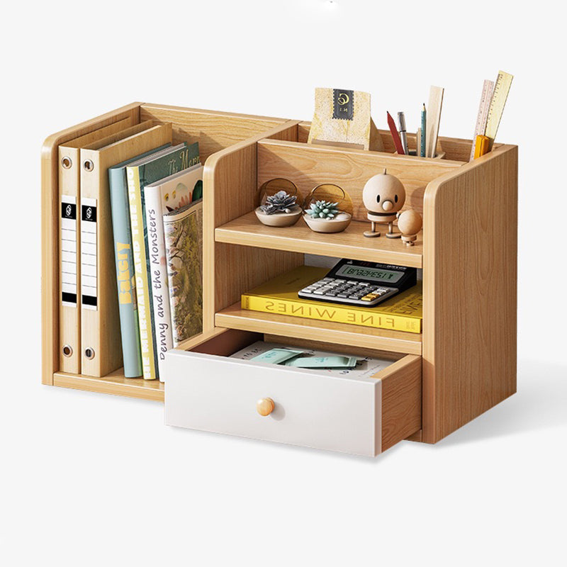 Contemporary Simplicity Rectangle Storage Cabinet Medium Density Fiberboard Bookshelf 1 - Drawer For Study