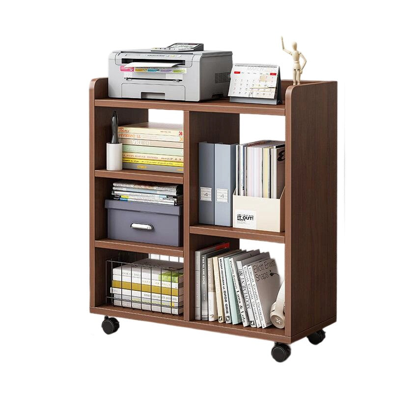Modern Minimalist Rectangular MDF Plastic Movable Bookshelves 5-Cabinet For Study