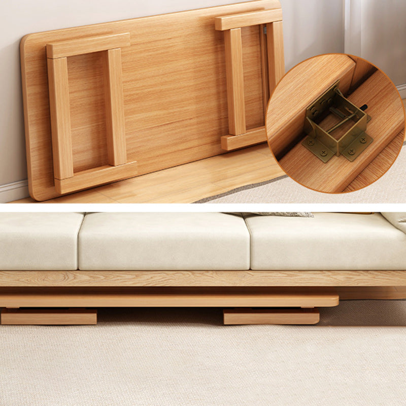 Modern Minimalist Foldable Rectangular Rubberwood Coffee Table For Living Room