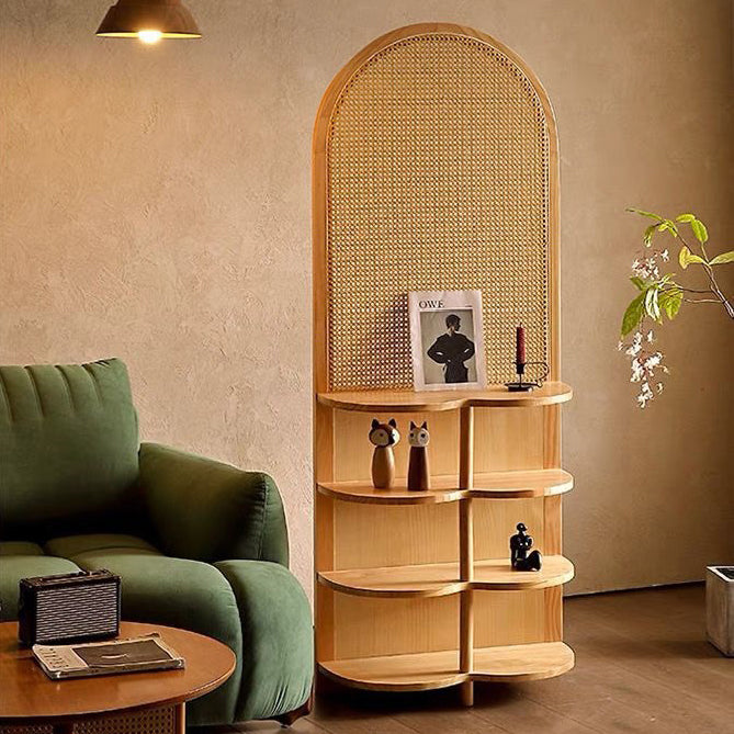 Traditional Chinese Rectangular Rubberwood Solid Wood Plastic Room Divider With Storage Shelf 2/4-Tier For Living Room