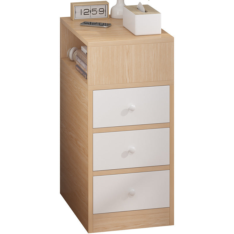 Contemporary Scandinavian Square Tabletop MDF Nightstand 2-Drawer For Bedroom