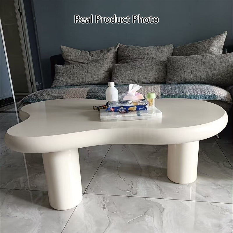 Modern Minimalist Cloud-Shaped Medium Density Fiberboard Carbon Steel Coffee Table 1-Tier For Living Room