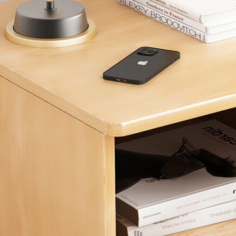 Modern Minimalist Rectangular Medium Density Fiberboard Nightstand 1-Drawer For Bedroom