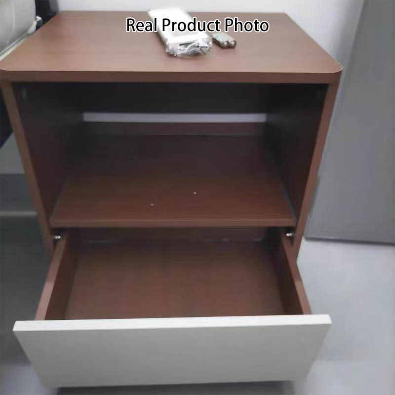 Modern Minimalist Rectangular Medium Density Fiberboard Nightstand 1-Drawer For Bedroom