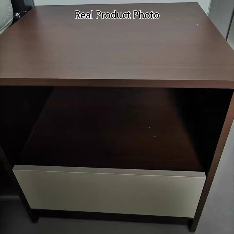 Modern Minimalist Rectangular Medium Density Fiberboard Nightstand 1-Drawer For Bedroom