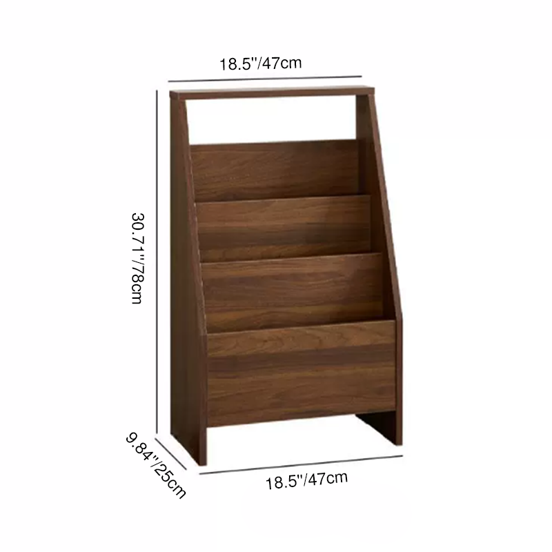 Contemporary Retro Rectangular Particle Board Bookshelves 3-Shelf For Home Office