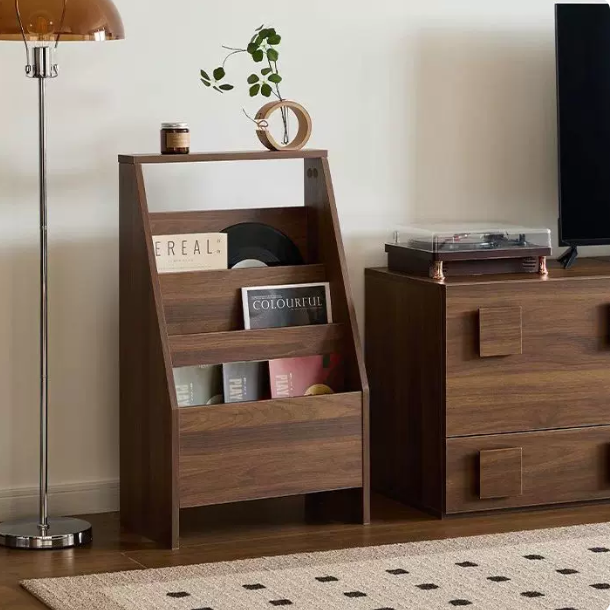 Contemporary Retro Rectangular Particle Board Bookshelves 3-Shelf For Home Office