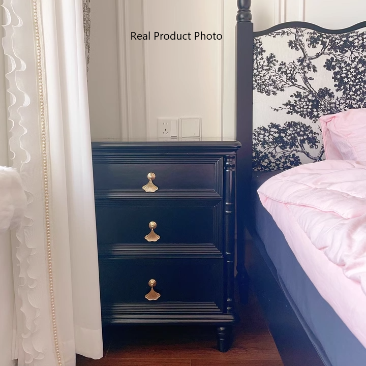 Contemporary Simplicity Cube Plywood Rubberwood Nightstand 3-Drawer For Bedroom