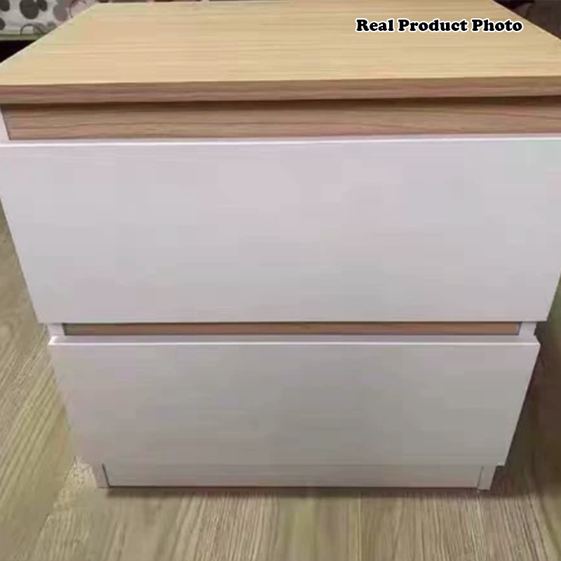 Modern Minimalist Rectangular MDF Nightstand 2/3 Drawer For Bedroom