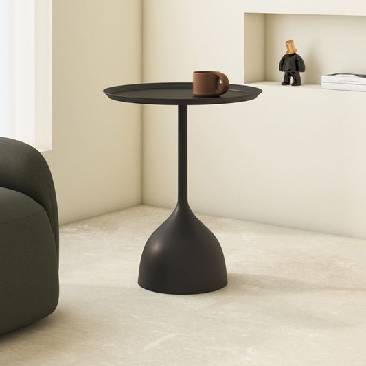 Modern Minimalist Round Iron Coffee Table 1-Tier For Living Room