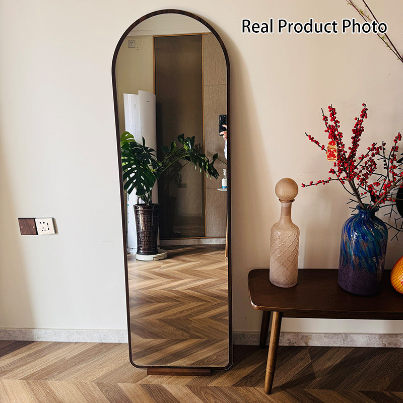 Contemporary Retro Pine & MDF Glass Rectangular Full-Length Floor Mirror Freestanding & Leaning Design For Bedroom & Living Room