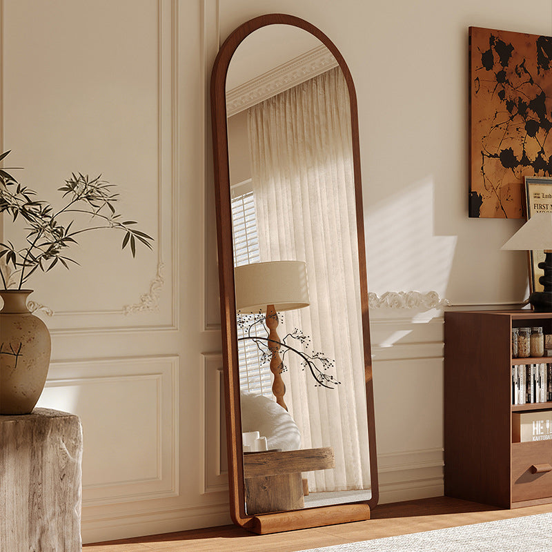 Contemporary Retro Pine & MDF Glass Rectangular Full-Length Floor Mirror Freestanding & Leaning Design For Bedroom & Living Room