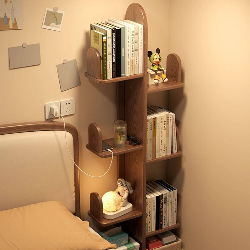 Contemporary Creative Solid Rubberwood Cactus Bookshelf With 7-Tier Storage Rack For Living Room & Home Office