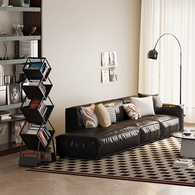 Modern Minimalist Carbon Steel Square Bookshelf 5-Tier Storage For Living Room & Home Office