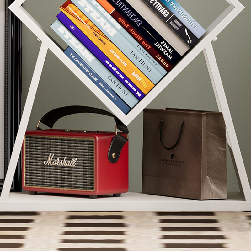 Modern Minimalist Carbon Steel Square Bookshelf 5-Tier Storage For Living Room & Home Office