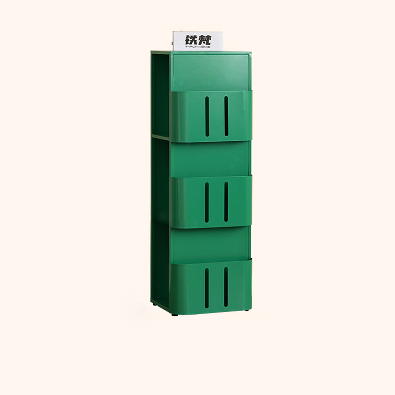 Modern Minimalist Carbon Steel Rectangular Bookshelf With 4 Tiers & 3 Storage For Living Room & Home Office