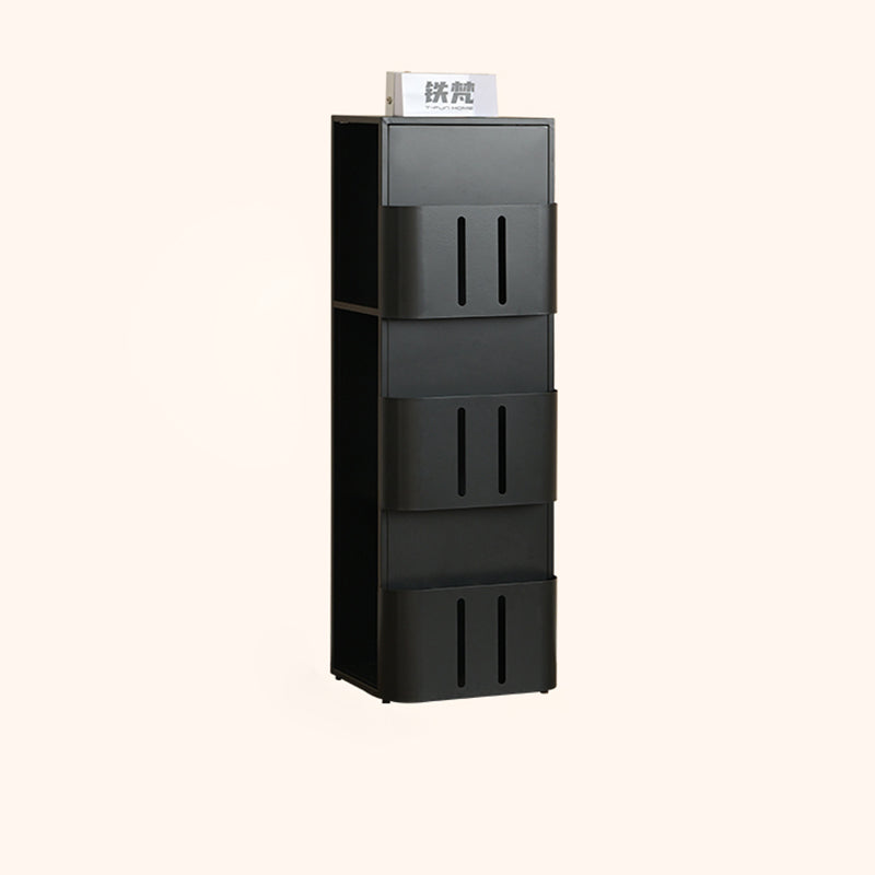 Modern Minimalist Carbon Steel Rectangular Bookshelf With 4 Tiers & 3 Storage For Living Room & Home Office