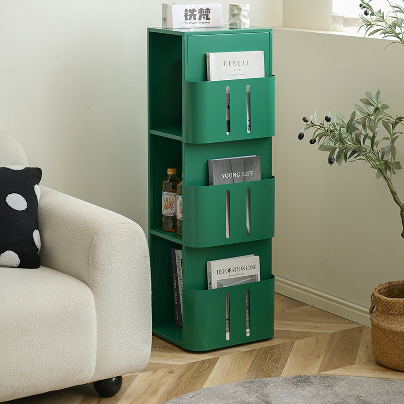 Modern Minimalist Carbon Steel Rectangular Bookshelf With 4 Tiers & 3 Storage For Living Room & Home Office