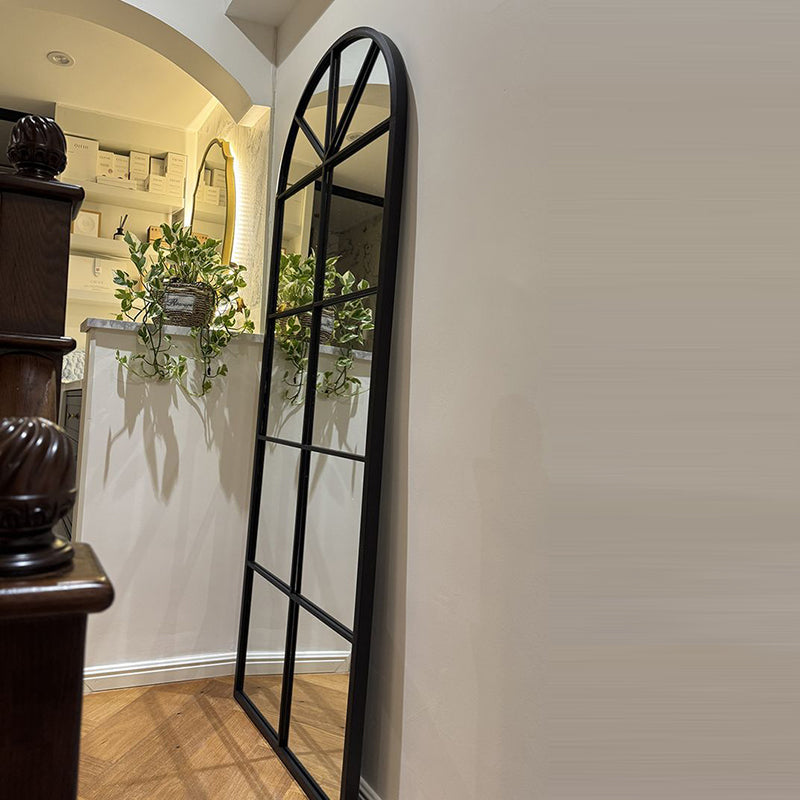 Traditional French Plywood Glass Oval Full-Length Floor Mirror With HD Anti-Explosion Glass For Living Room & Bedroom