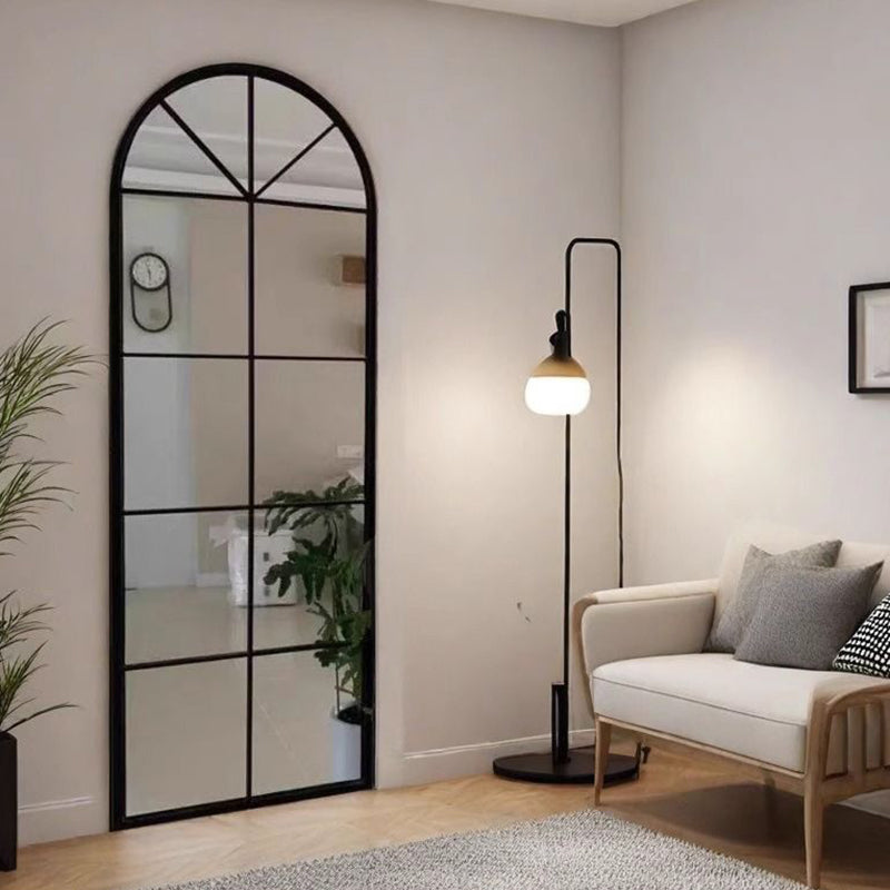 Traditional French Plywood Glass Oval Full-Length Floor Mirror With HD Anti-Explosion Glass For Living Room & Bedroom