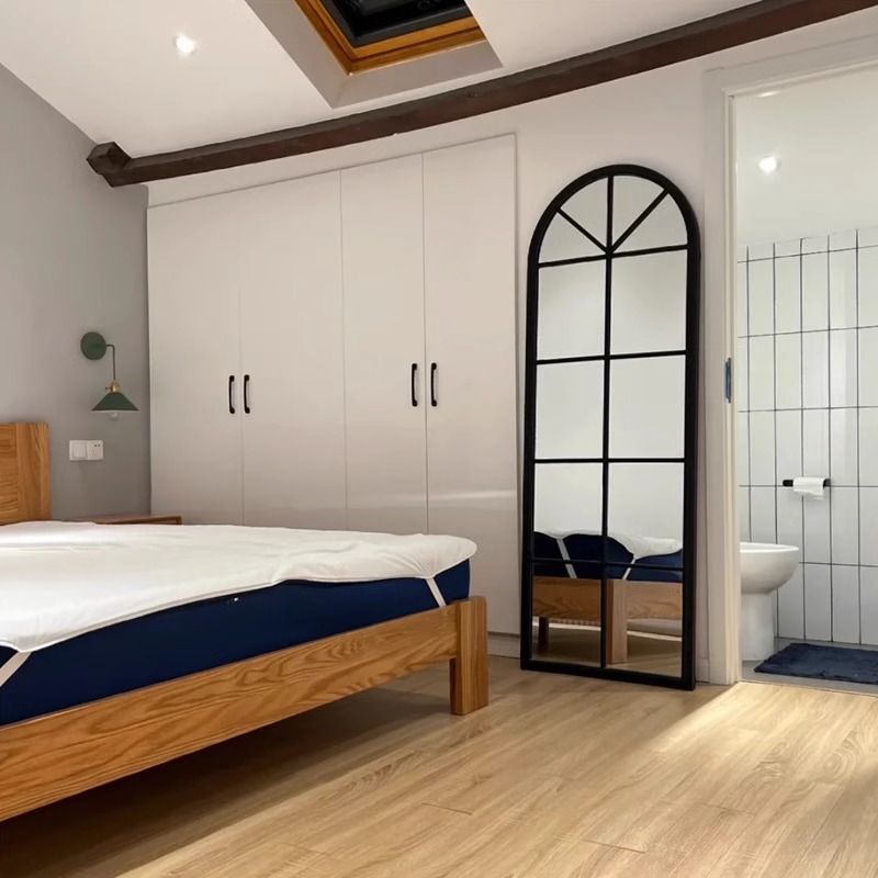 Traditional French Plywood Glass Oval Full-Length Floor Mirror With HD Anti-Explosion Glass For Living Room & Bedroom