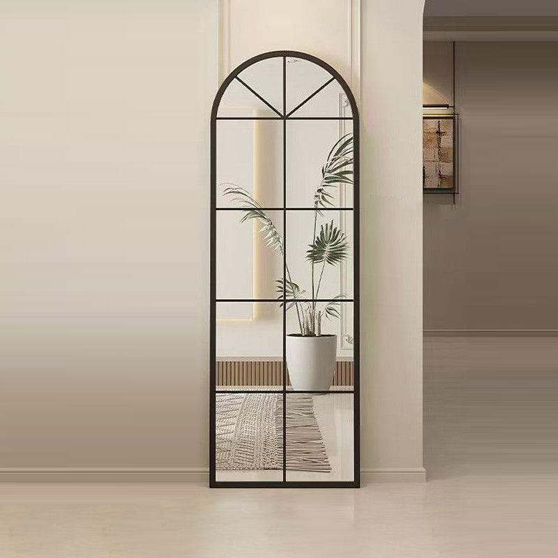 Traditional French Plywood Glass Oval Full-Length Floor Mirror With HD Anti-Explosion Glass For Living Room & Bedroom