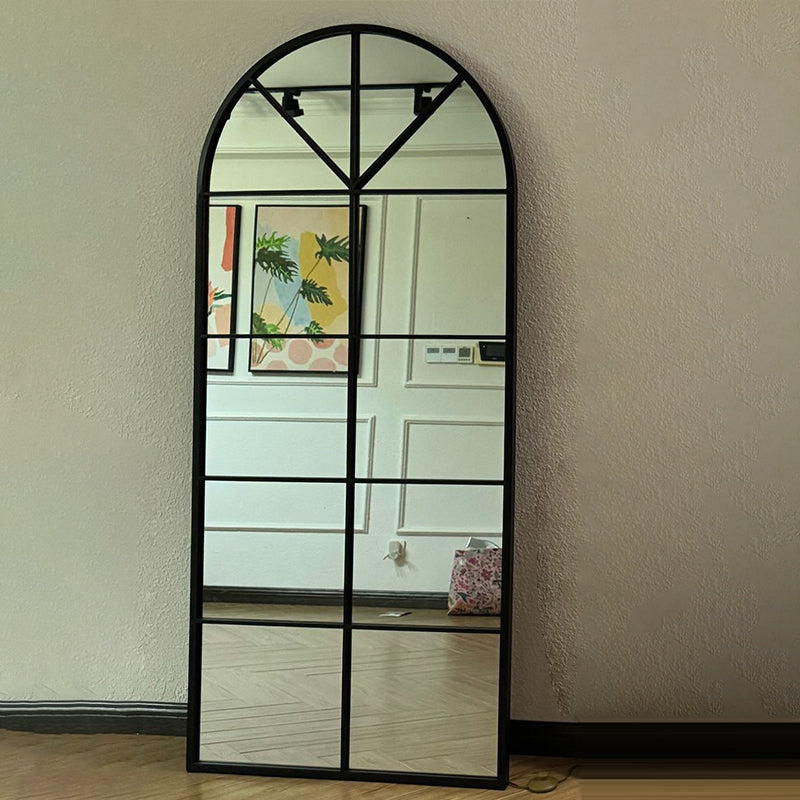 Traditional French Plywood Glass Oval Full-Length Floor Mirror With HD Anti-Explosion Glass For Living Room & Bedroom