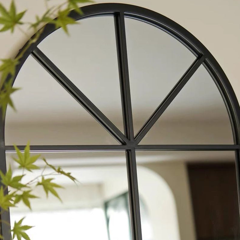 Traditional French Plywood Glass Oval Full-Length Floor Mirror With HD Anti-Explosion Glass For Living Room & Bedroom
