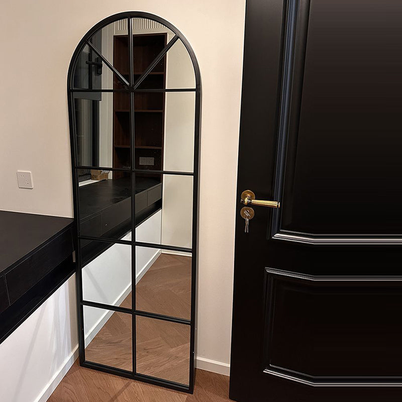 Traditional French Plywood Glass Oval Full-Length Floor Mirror With HD Anti-Explosion Glass For Living Room & Bedroom