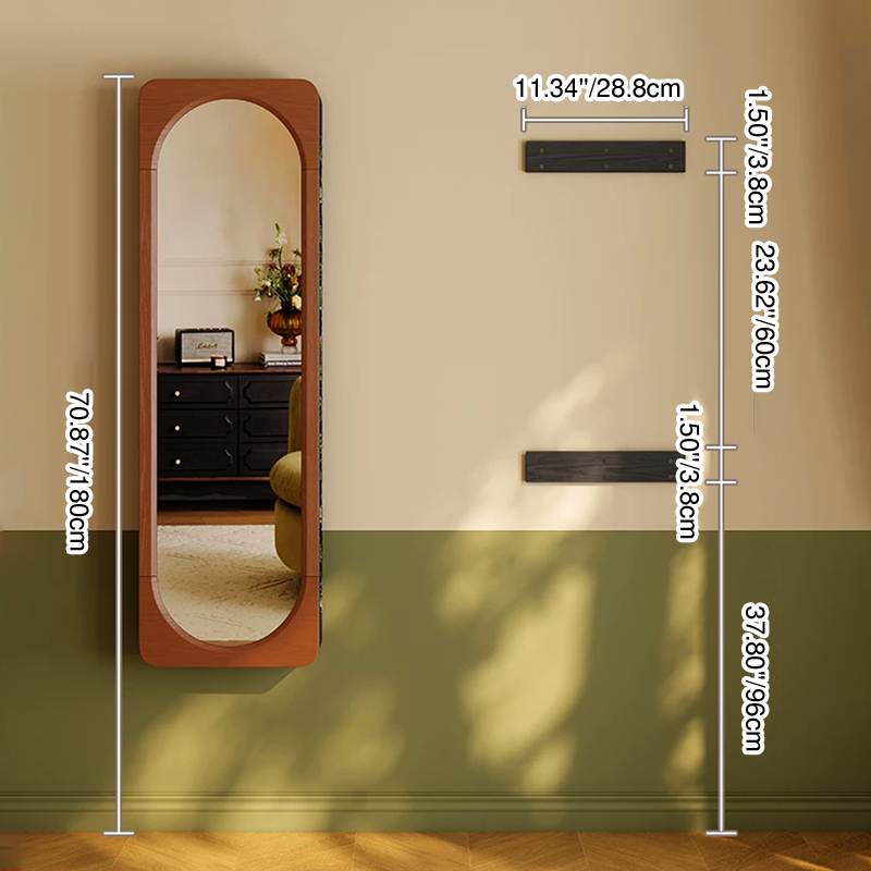 Multi-Functional Space-Saving Wall-Mounted Full-Length Wall Mirror - French Mirror With Hidden Storage & Wardrobe Organizer For Bedroom