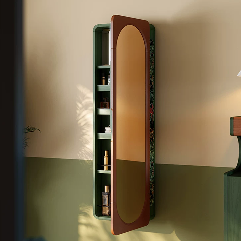 Multi-Functional Space-Saving Wall-Mounted Full-Length Wall Mirror - French Mirror With Hidden Storage & Wardrobe Organizer For Bedroom