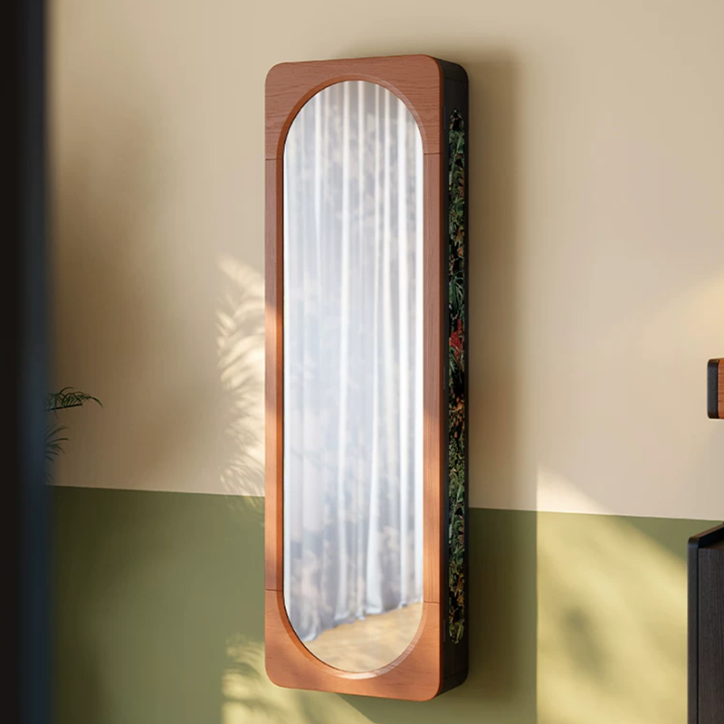 Multi-Functional Space-Saving Wall-Mounted Full-Length Wall Mirror - French Mirror With Hidden Storage & Wardrobe Organizer For Bedroom