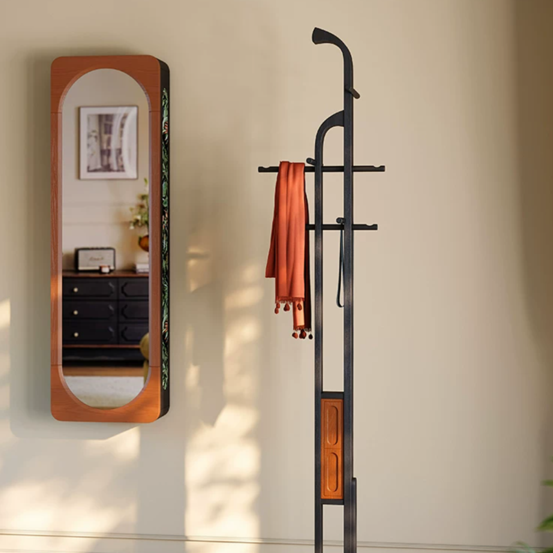 Multi-Functional Space-Saving Wall-Mounted Full-Length Wall Mirror - French Mirror With Hidden Storage & Wardrobe Organizer For Bedroom