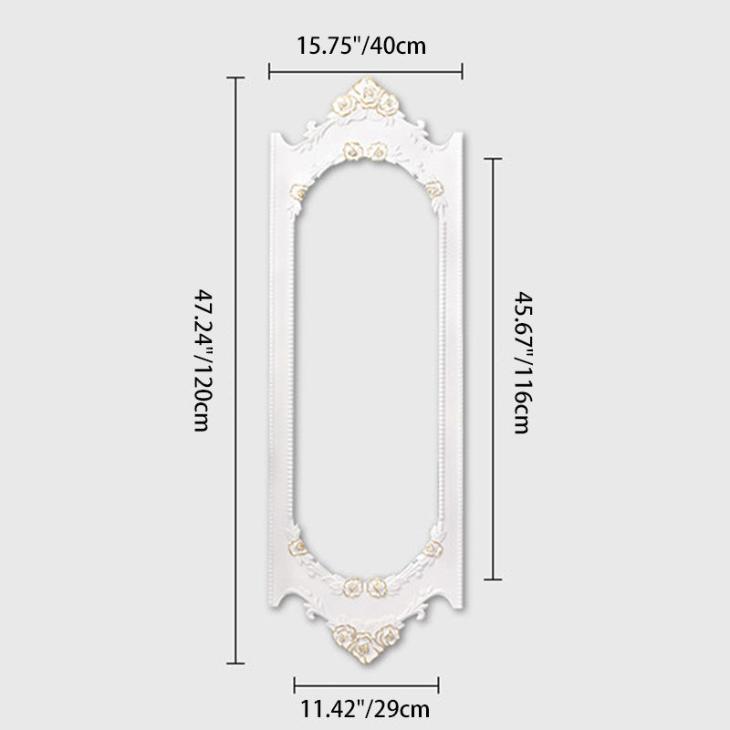 Traditional European MDF Resin Glass Oval Wall Mirror For Bedroom & Living Room