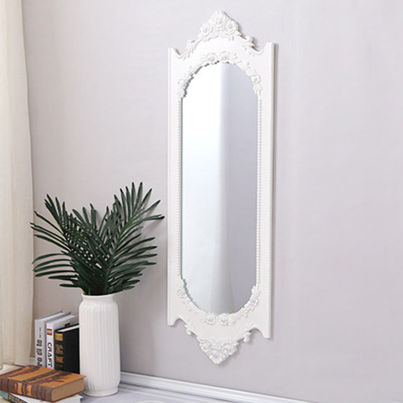 Traditional European MDF Resin Glass Oval Wall Mirror For Bedroom & Living Room