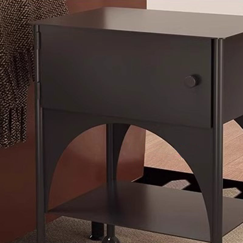 Modern Minimalist Rectangular Arched High-Heel Design Iron Nightstand 1-Cabinet For Bedroom