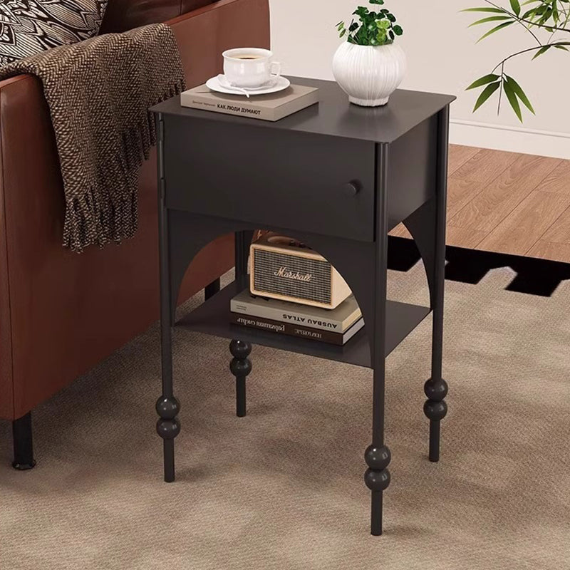 Modern Minimalist Rectangular Arched High-Heel Design Iron Nightstand 1-Cabinet For Bedroom