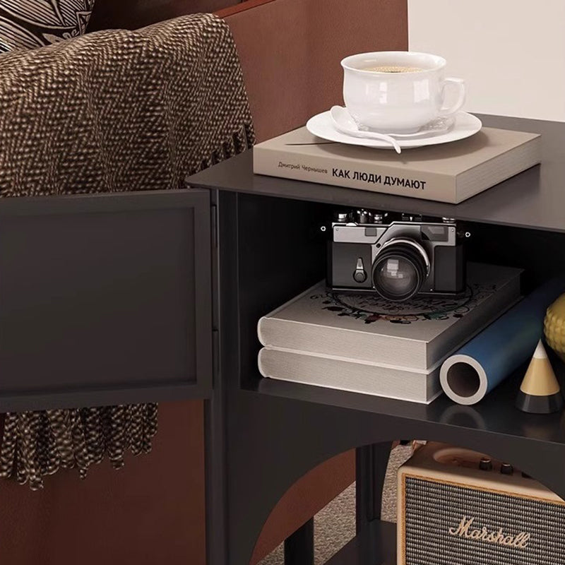Modern Minimalist Rectangular Arched High-Heel Design Iron Nightstand 1-Cabinet For Bedroom