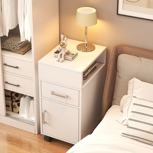 Modern Minimalist Rectangular Medium Density Fiberboard Nightstand 1-Drawer For Bedroom