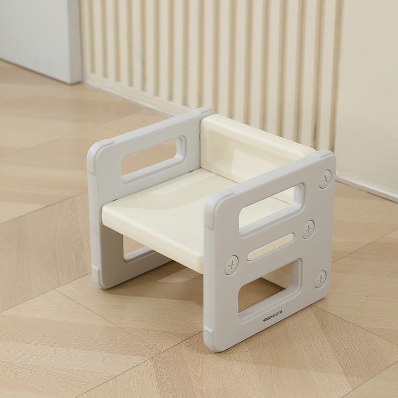 Contemporary Nordic Rectangular Hollow PE Kids Desk & Chair Set For Home Office