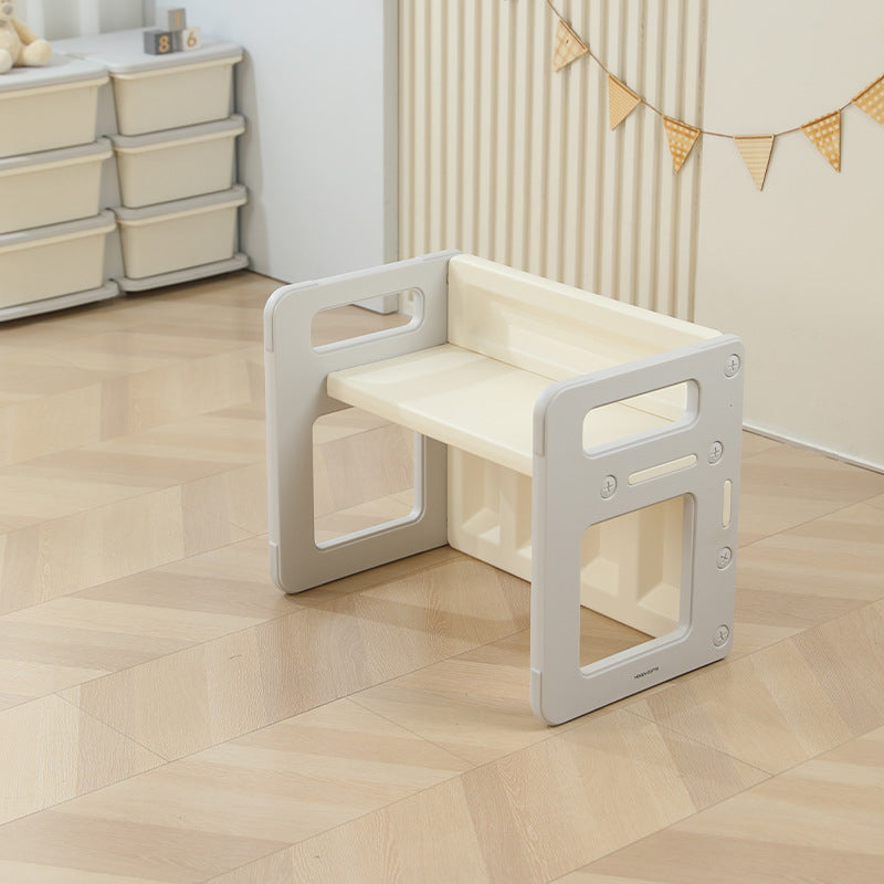 Contemporary Nordic Rectangular Hollow PE Kids Desk & Chair Set For Home Office