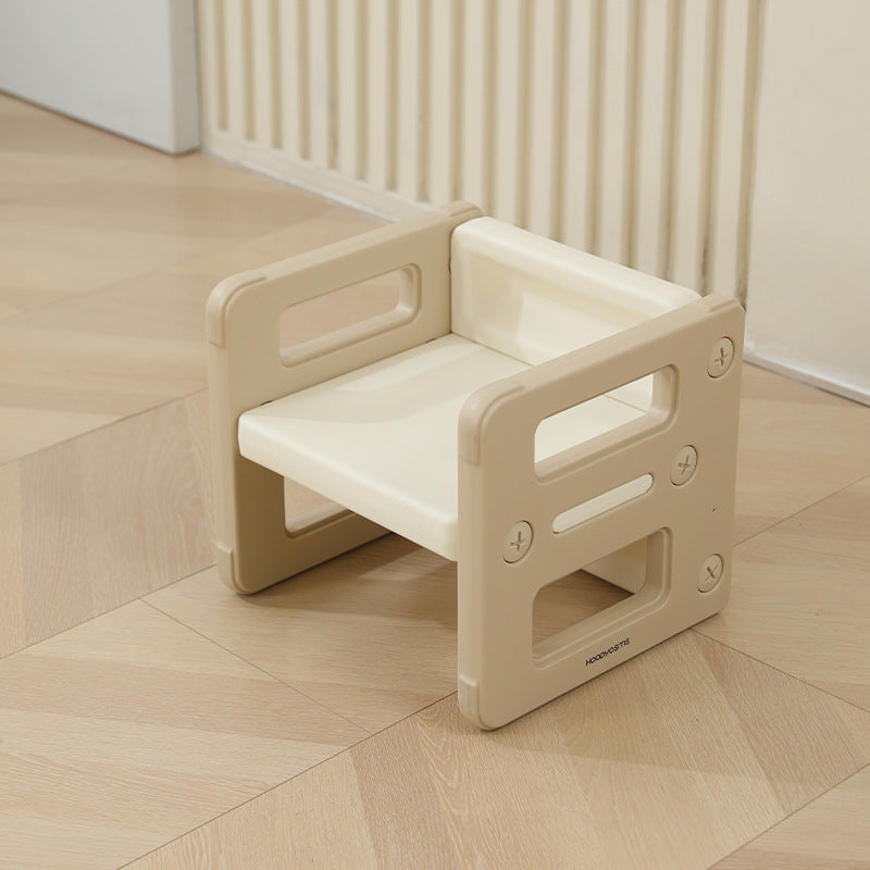 Contemporary Nordic Rectangular Hollow PE Kids Desk & Chair Set For Home Office