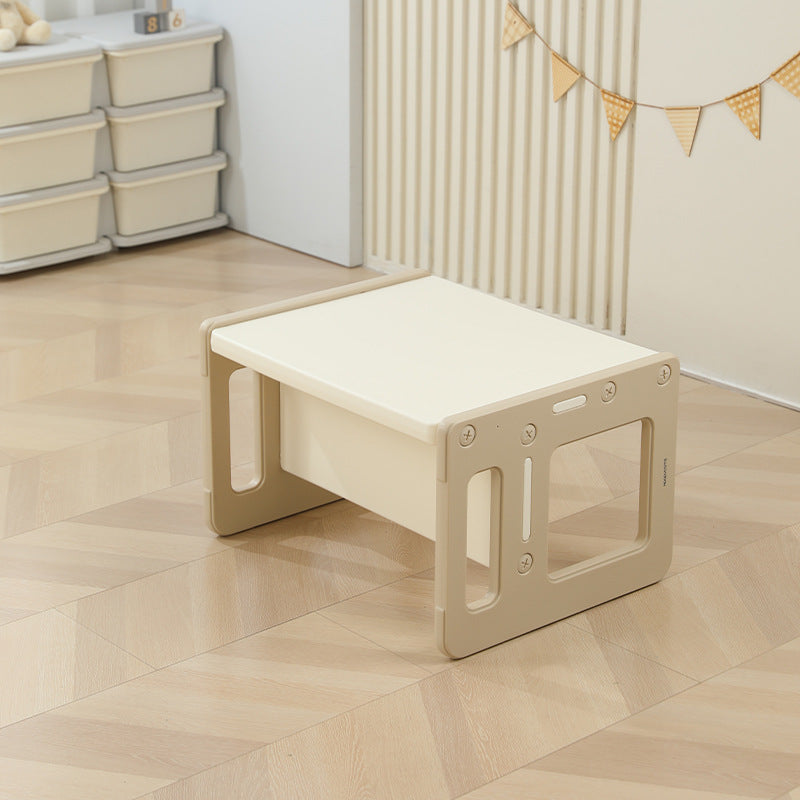 Contemporary Nordic Rectangular Hollow PE Kids Desk & Chair Set For Home Office